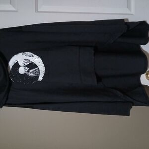 Black Hoodie with Skeleton Moon Design
